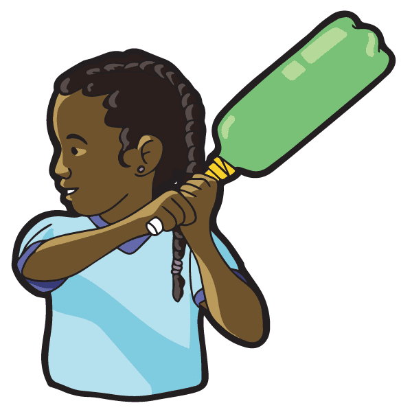 Illustration of plastic bottle bat
