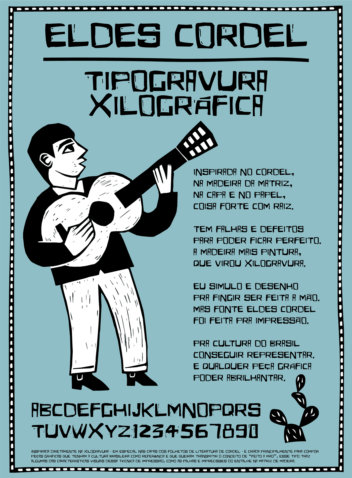Eldes Cordel horror font — cordel woodcut poster demo