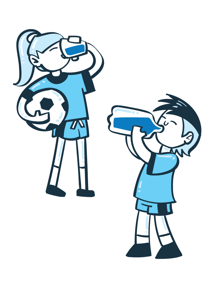 Illustration of volume 1 - Two girls drinking water