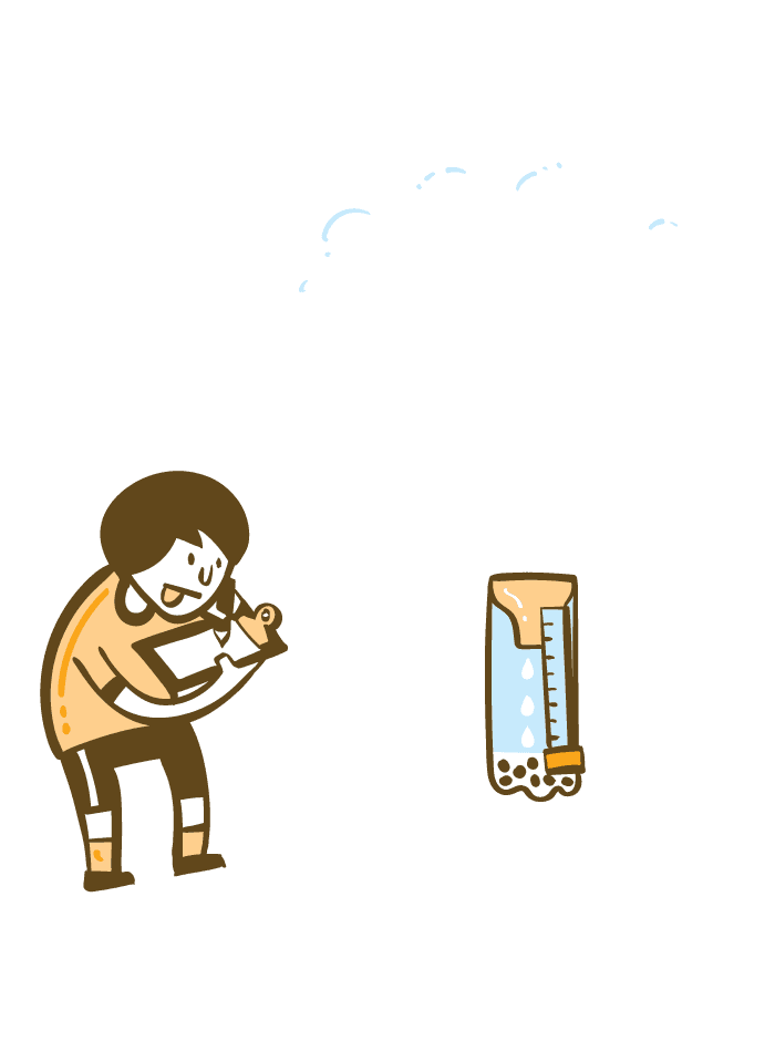 Ilustração do volume 2 - Aluno obsrvando e fazendo anotações sobre a chuva