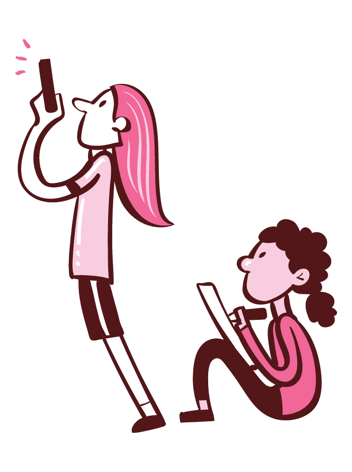 Illustration of volume 3 - Girl with a magnifying glass looking at a crab