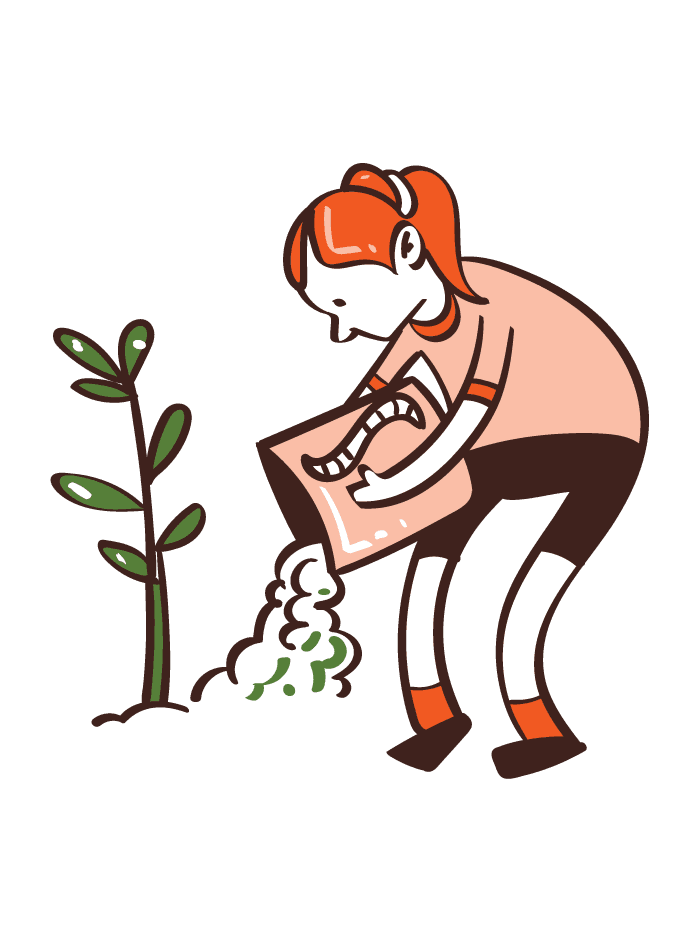 Illustration of volume 4 — Man fertilizing the soil