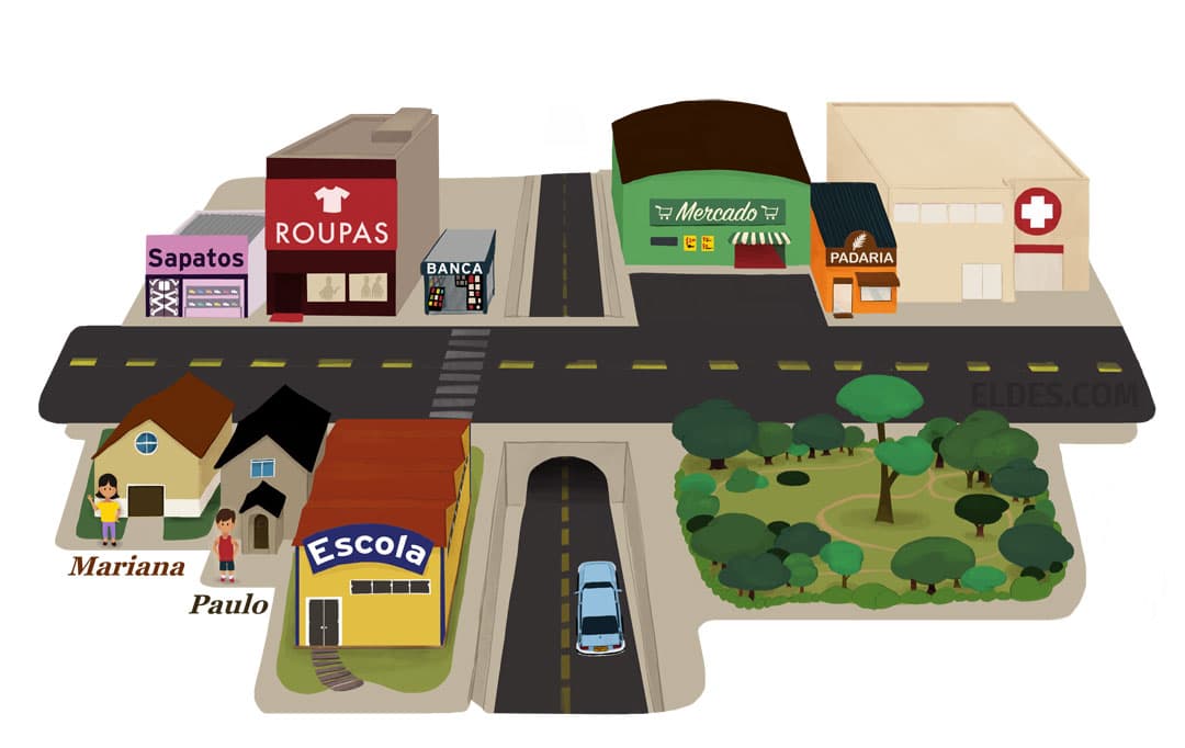 Illustration of a 3D map of a city