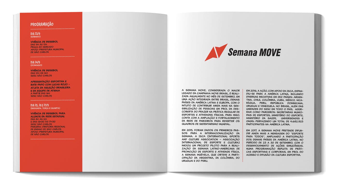 Mockup show pages 2 and 3 (Scheduling and introduction for Semana MOVE)