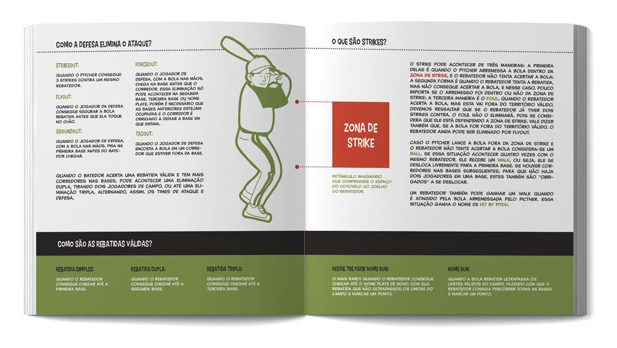Mockup show pages 8 and 9 (Defense, strike e hitting)