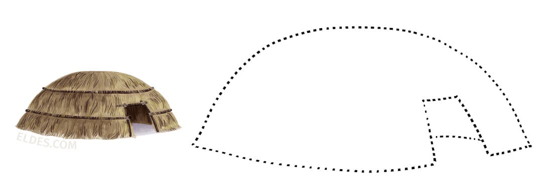 Illustration of a typical Brazilian indigenous housing