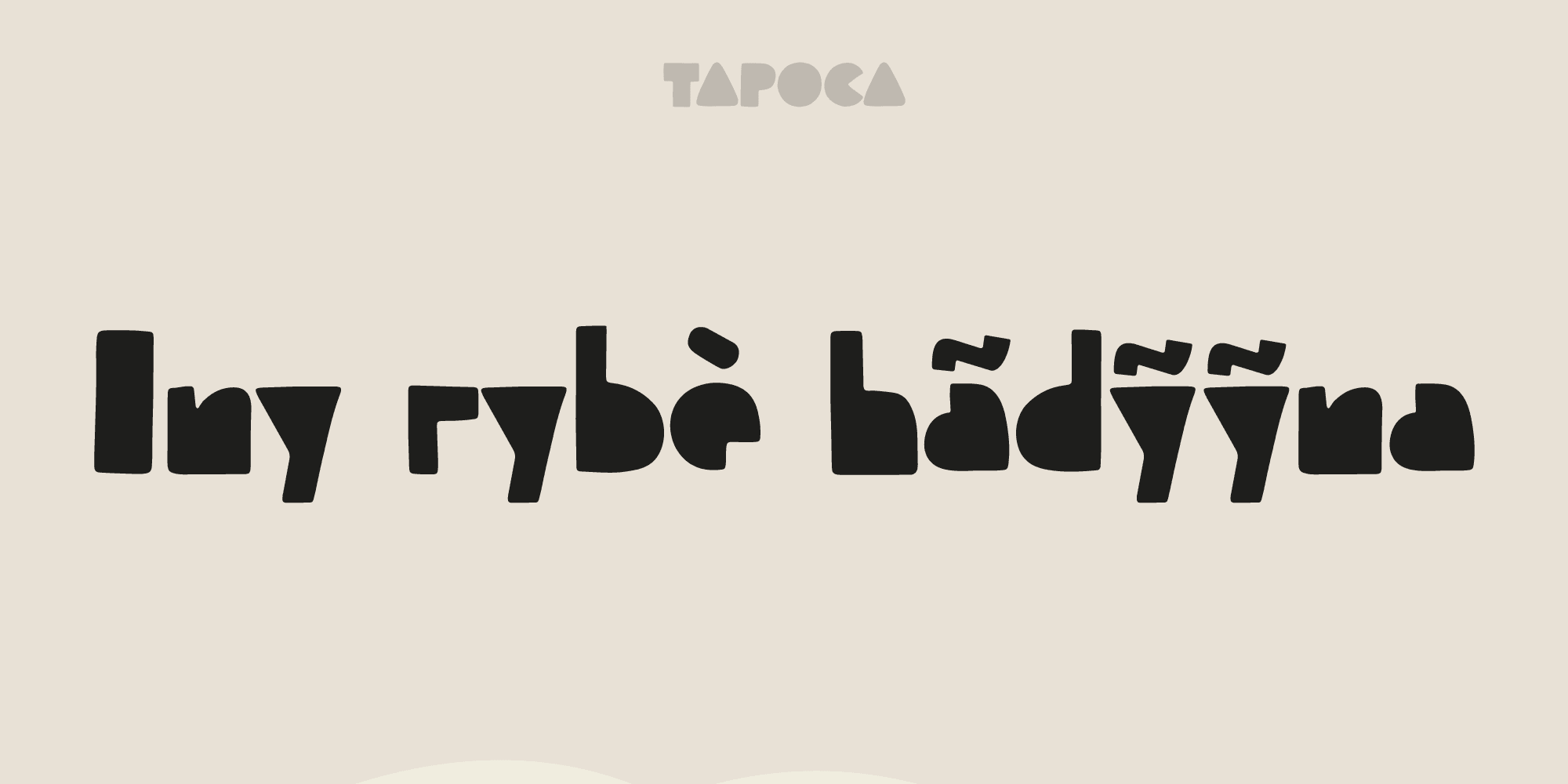 Tapoca displaying "Iny rybè hãdỹỹna" in Carajá, a Brazilian indigenous language, showcasing uncommon diacritic support
