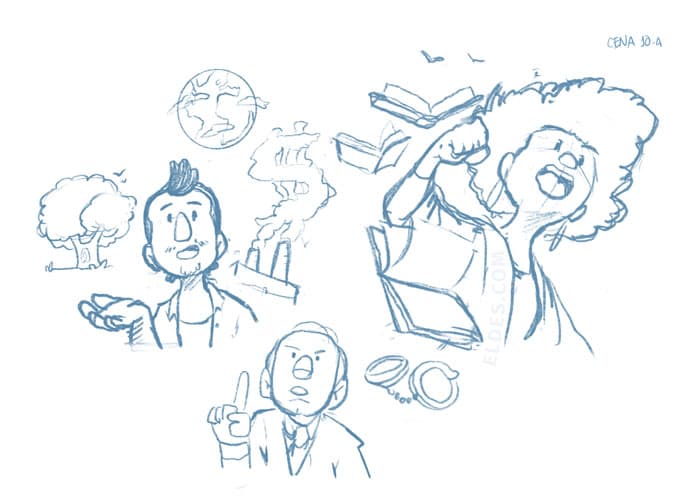 Sketch of scene 10 a