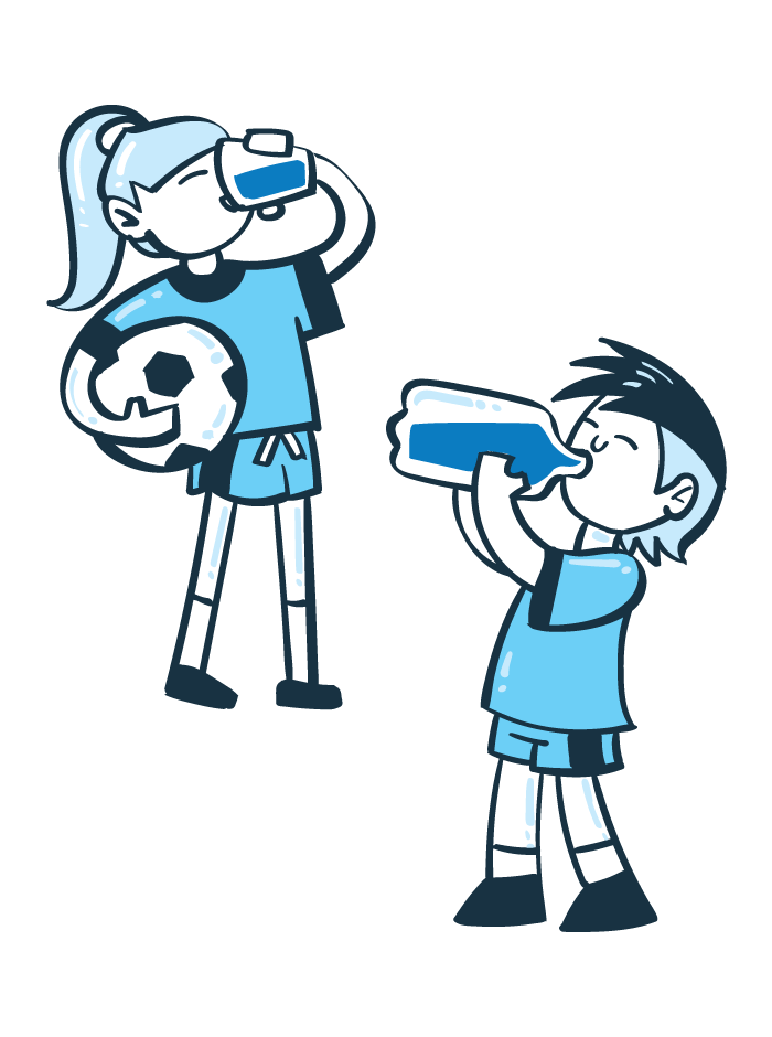 Illustration of volume 1 - Two girls drinking water