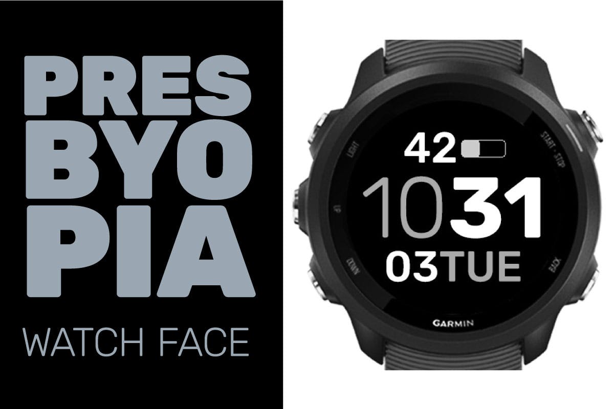 Development of a watch face app for Garmin: the Presbyopia app.